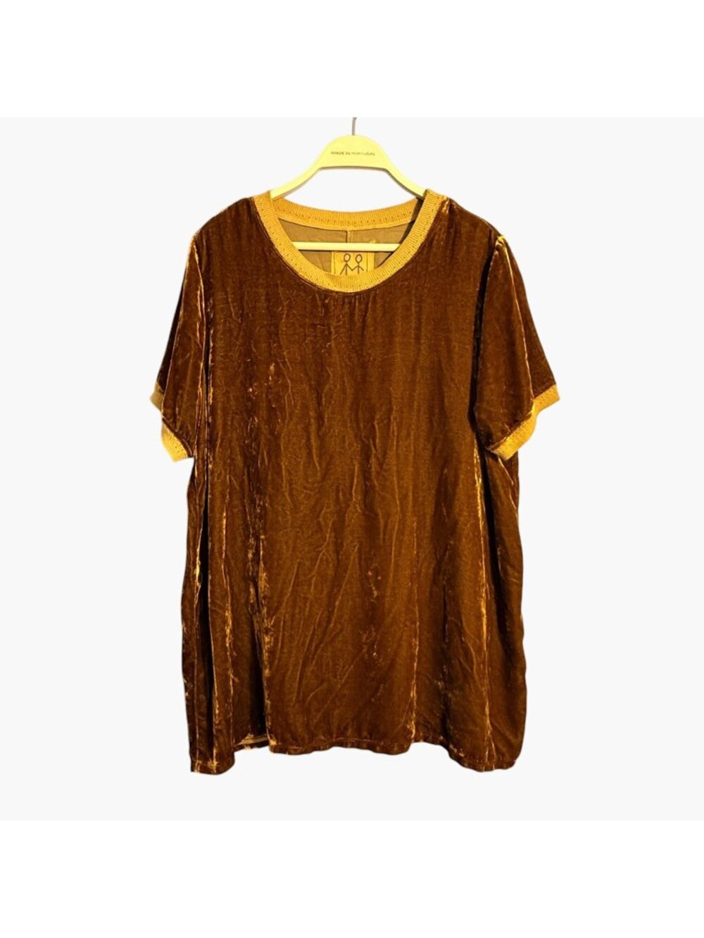 Johnny Was Silk Blouse Tunic Tshirt Women Size S Velvet Brown Jacket Top Loose